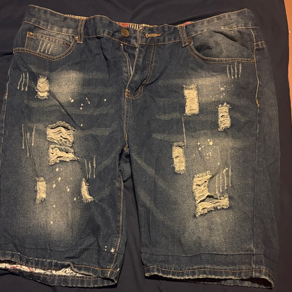 Distressed Denim Shorts for Men